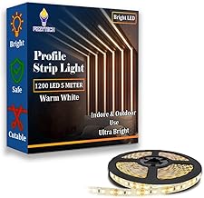 fizzytech 5M Warm White LED Strip Light – 240 LEDs/Meter, 1200 LEDs Total, High Brightness Decorative Lighting for Home & Room Décor(Warm White-1200 LEDs, 5 Meter Strip Lights)