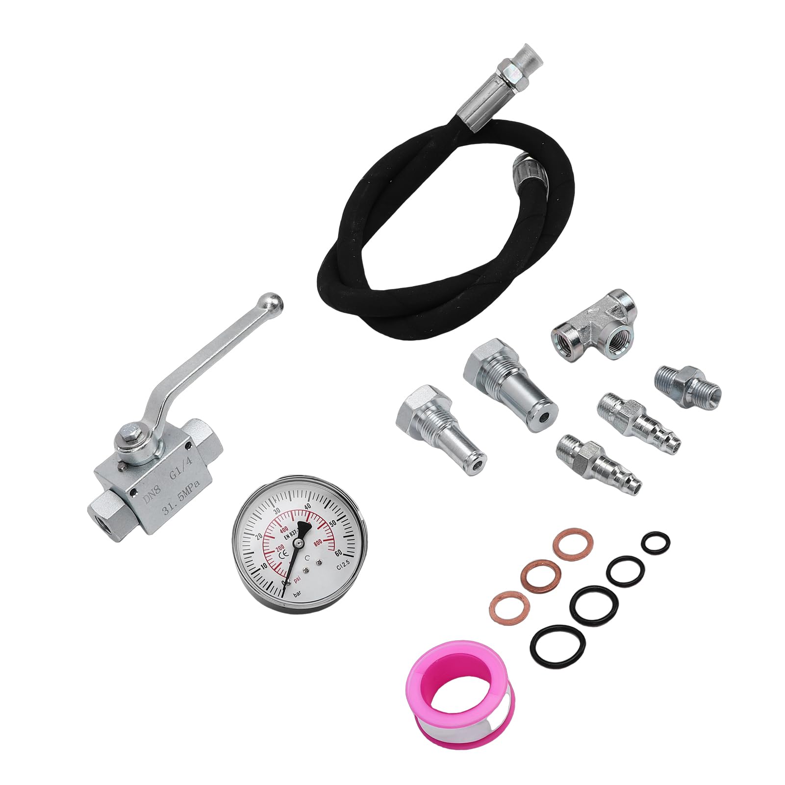 Pissente Kit de Herramientas de Prueba de Aire IPR, Detector de de Aceite de Alta Presión, Detección de Fugas para Motores de 6.0L 7.3L con Manguera de 5300 PSI para Talleres de Reparación