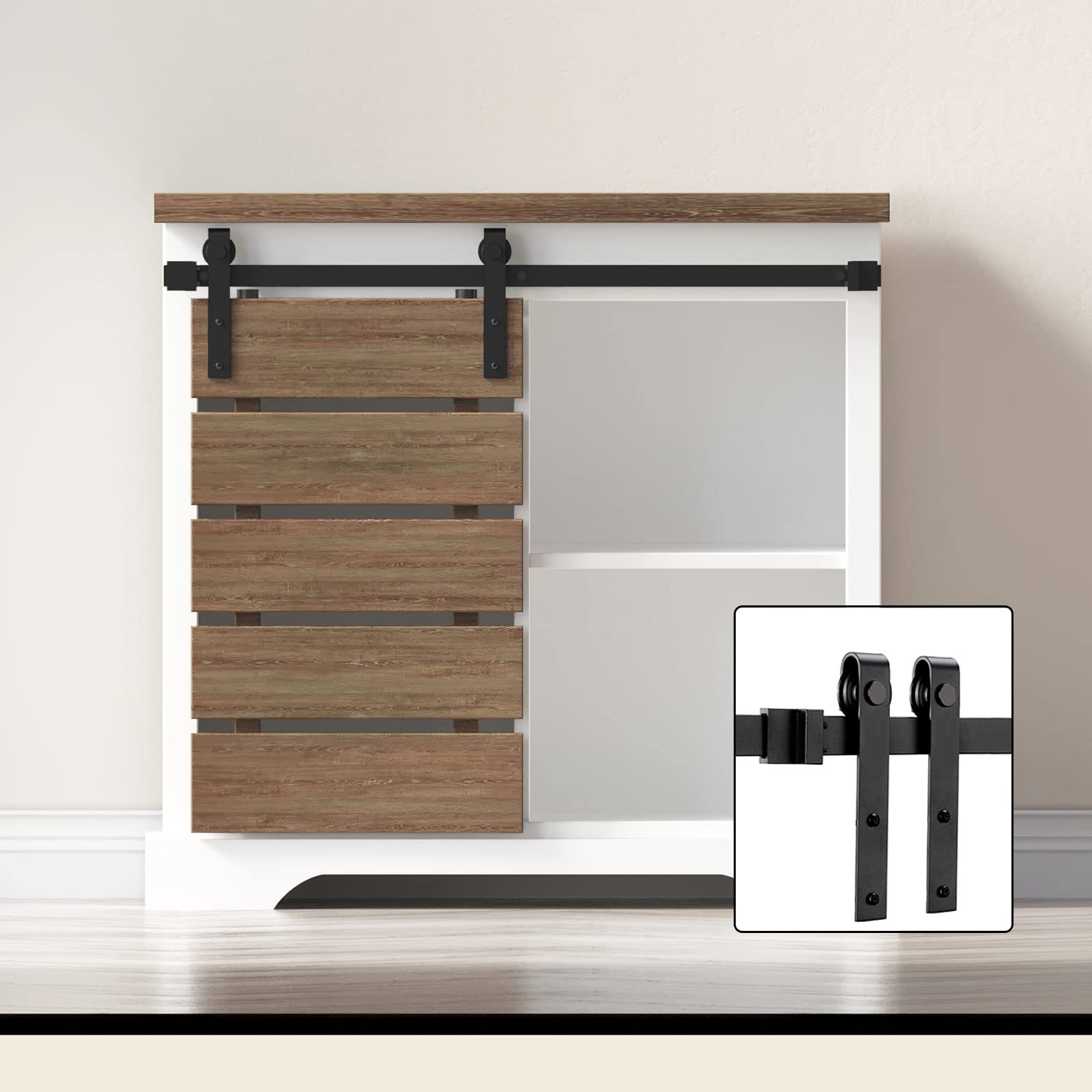 FREDBECK Kit De Quincaillerie Pour Porte De Grange Double De