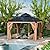 DEXSO 12 x 12 ft Wood Gazebo, Upgrade Wooden Frame, Double Galvanized Steel Roof, for Backyard, Patio, Garden and Lawn