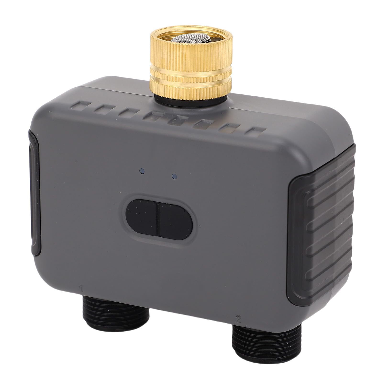 FILFEEL 2-strefowy Timer Zraszacza z Mosiężnym Wlotem G3/4 IP55 Timer Nawadniania do Trawnika Ogrodowego z Podwójnym Wylotem Węża Nawadniania z Opóźnieniem Deszczowym i blokadą