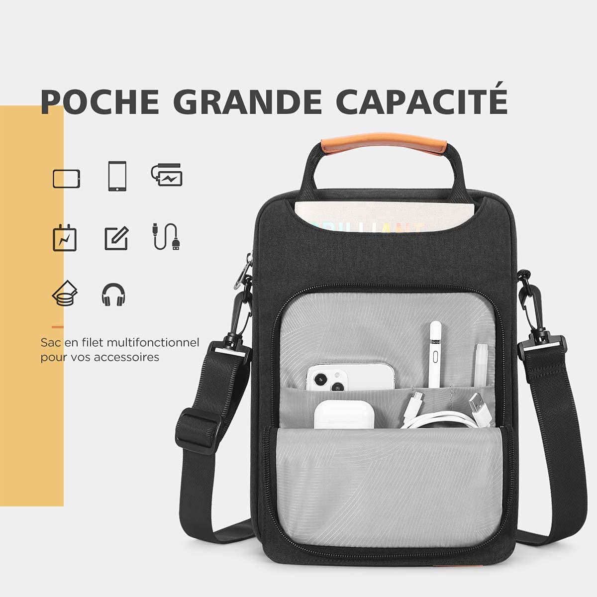 Nidoo - Bolsa de hombro para ordenador portátil (14 pulgadas, 13,6", 13", MacBook Air/ 14" MacBook Pro/Surface Laptop 6/ThinkPad X13 L13 L14 E14 T14s/ 14" Yoga 7