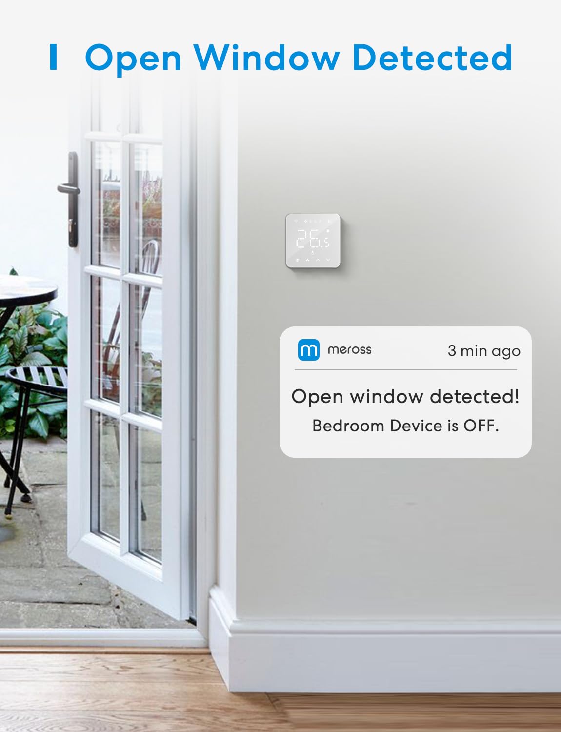 Meross Termostato inteligente de 16 A para calefacción eléctrica por suelo radiante compatible con HomeKit, Siri,Alexa y Google Home, con WiFi, pantalla táctil LED ycontrol por voz