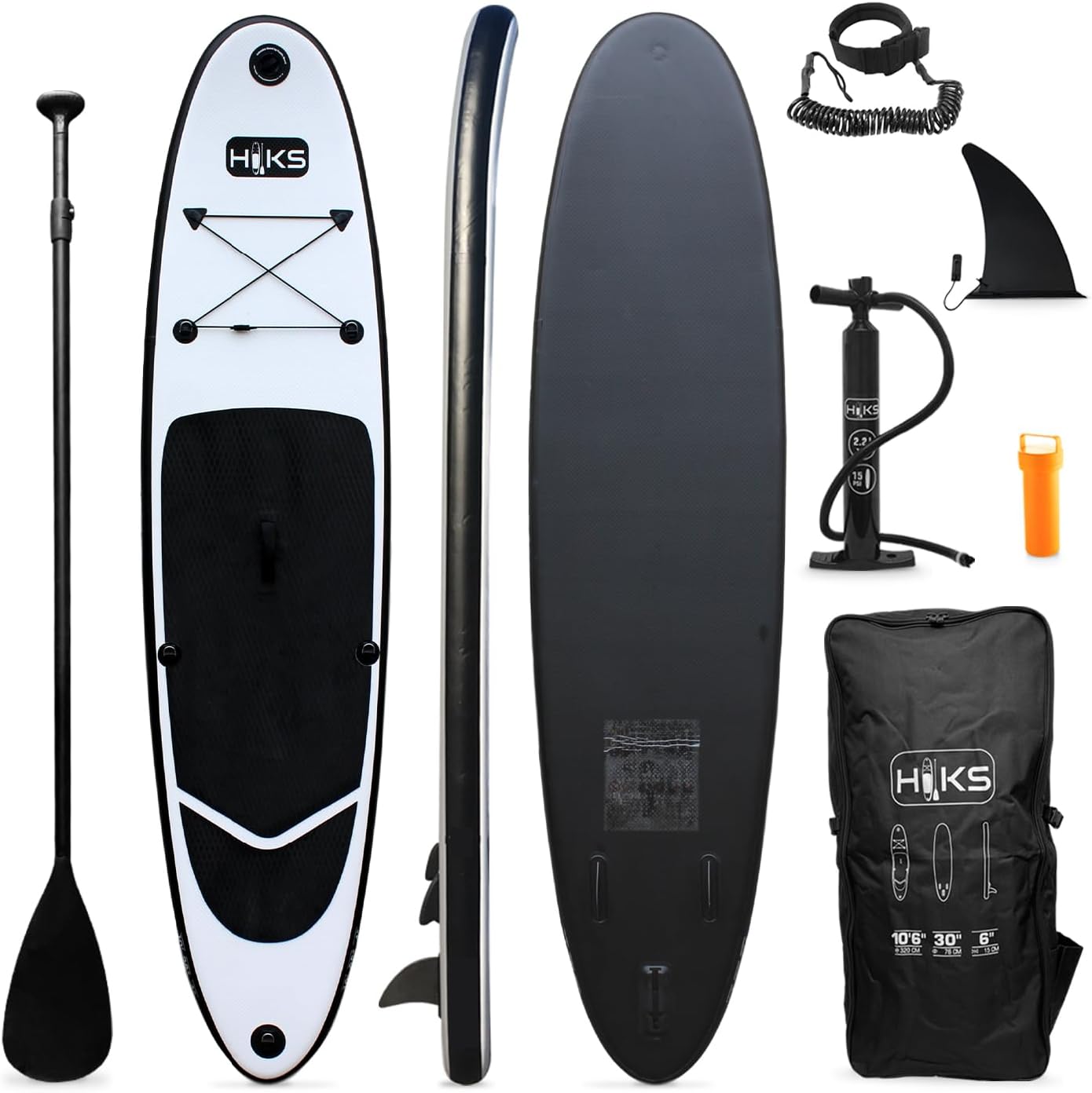 HIKS SUP Inflatable Stand Up Paddle Board Set Inc Paddle, Pump, Backpack & Leash Suitable all Abilities Ideal Beginners Paddle-board Kit…