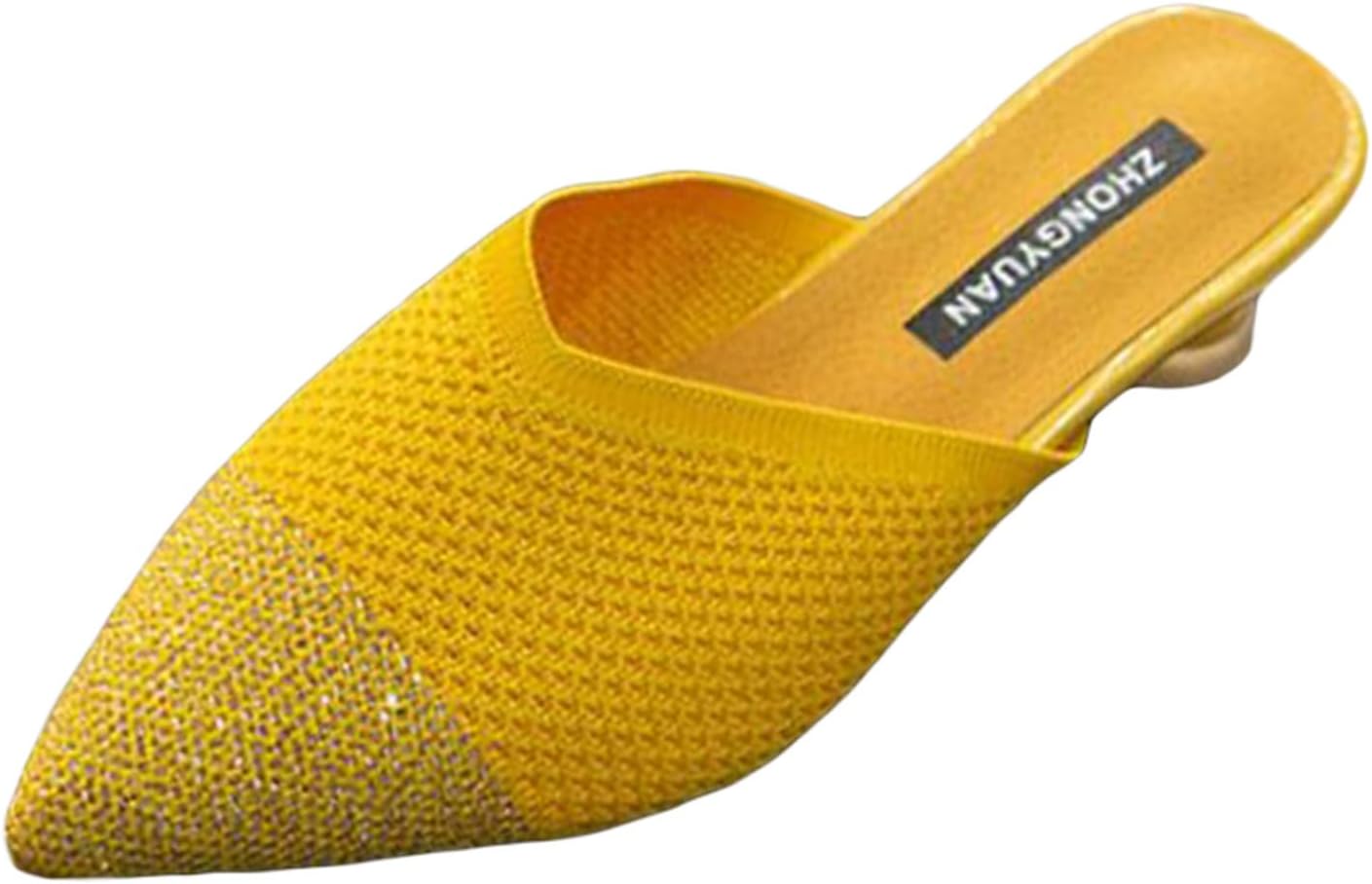 [MANNEW] ミュール パンプス ポインテッドトゥ レディース スリッパシューズ チャンキーヒール 大きいサイズ 美脚 春夏 秋