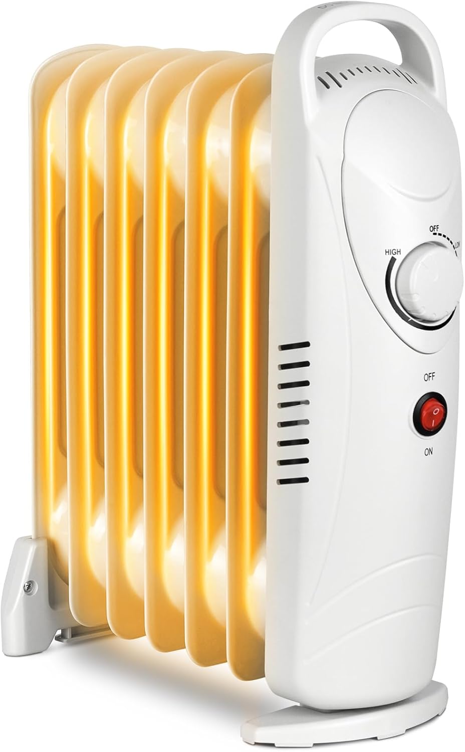 LifePlus Small Oil Filled Heater, Portable Radiant Space Heater with Energy Saving, Overheat Safety, 700W Personal Heater Quiet Work for Small Space Bedroom, Indoor use (White)