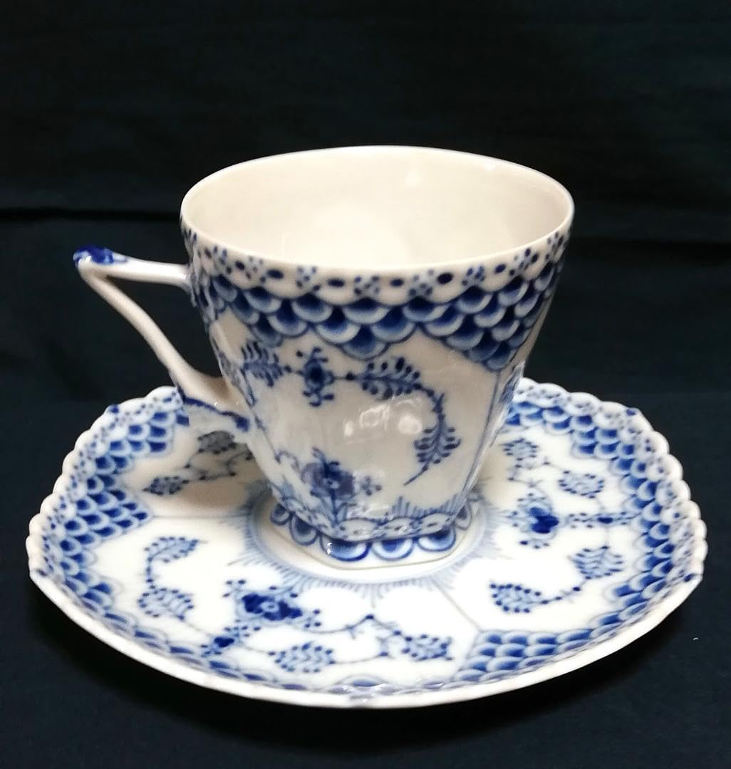 美品 ロイヤルコペンハーゲン ブルーフルーテッド ダブルレース