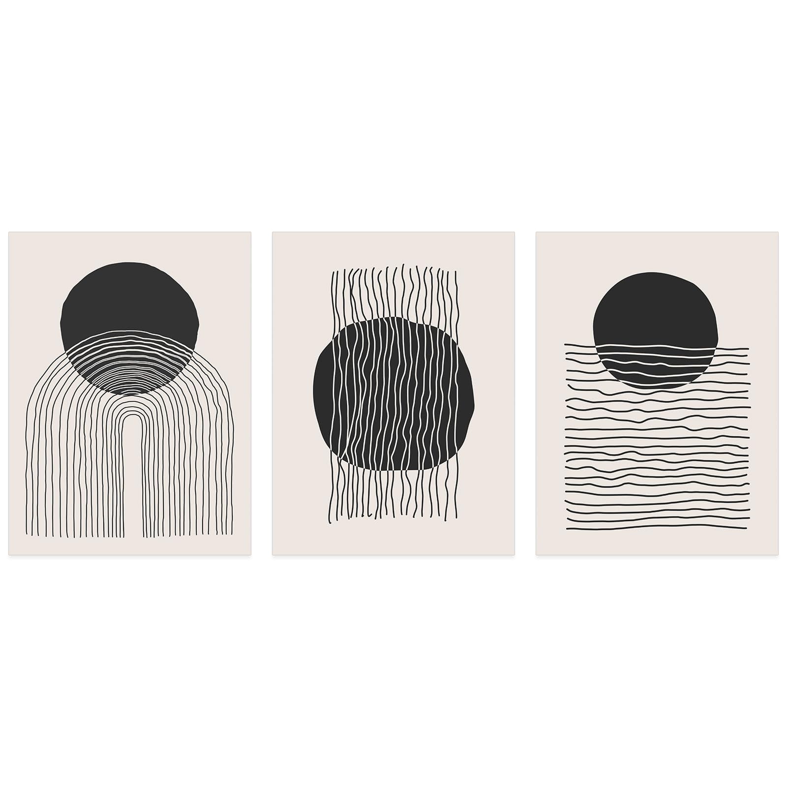 Lumalea Boho 3617681465577 - Set di 3 poster, con bordo nero, 70 x 100 cm (cornici non incluse)