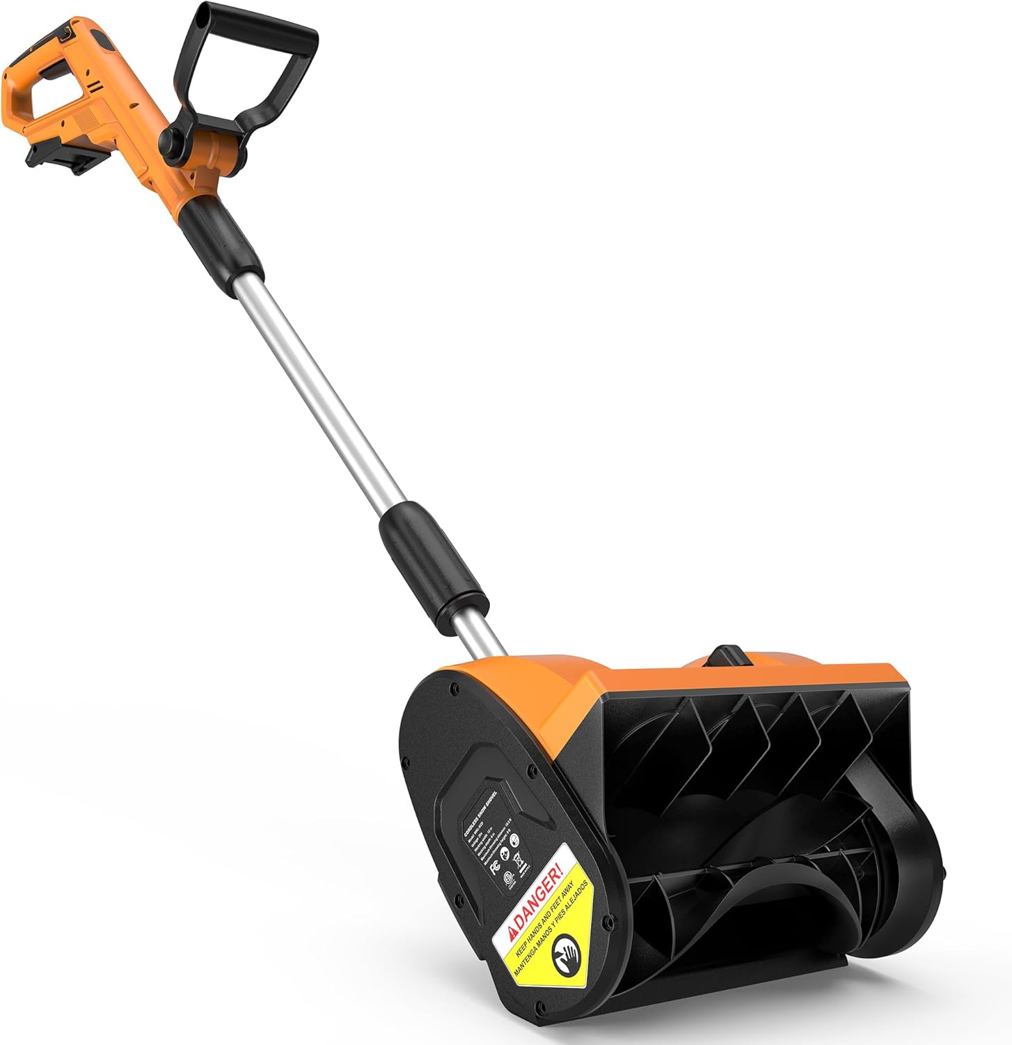 12" Cordless Snow Shovel (NO Battery) Compatible with Dewalt 20V Max Battery, Electric Snow Shovel with Directional Plate & Adjustable Front Handle, Cordless Snow Blower for Driveway/Patio/Sidewalk For Dewalt 20V Battery(Yellow)