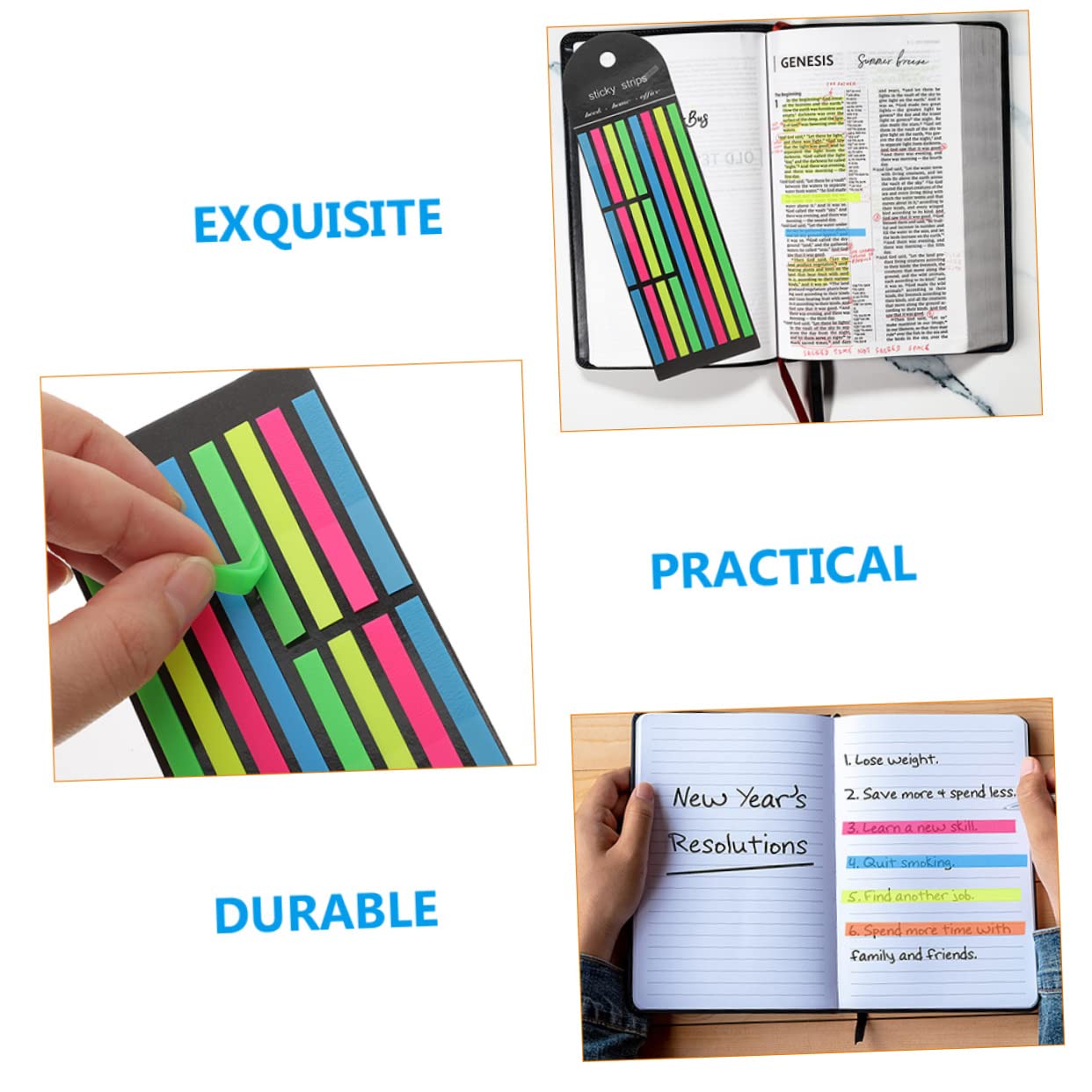 24pezzi Evidenziatore Fluorescente Linguette Adesive Per Lunghe Studenti e Lungi