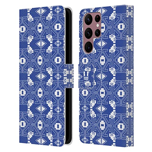 Carcasa Samsung Galaxy S22 Ultra 5G Funda Cuero Libro Azul Head Case Designs