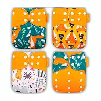 Kit 4 Fraldas Ecológicas de Pano Premium + 4 Absorvente 6 Camadas