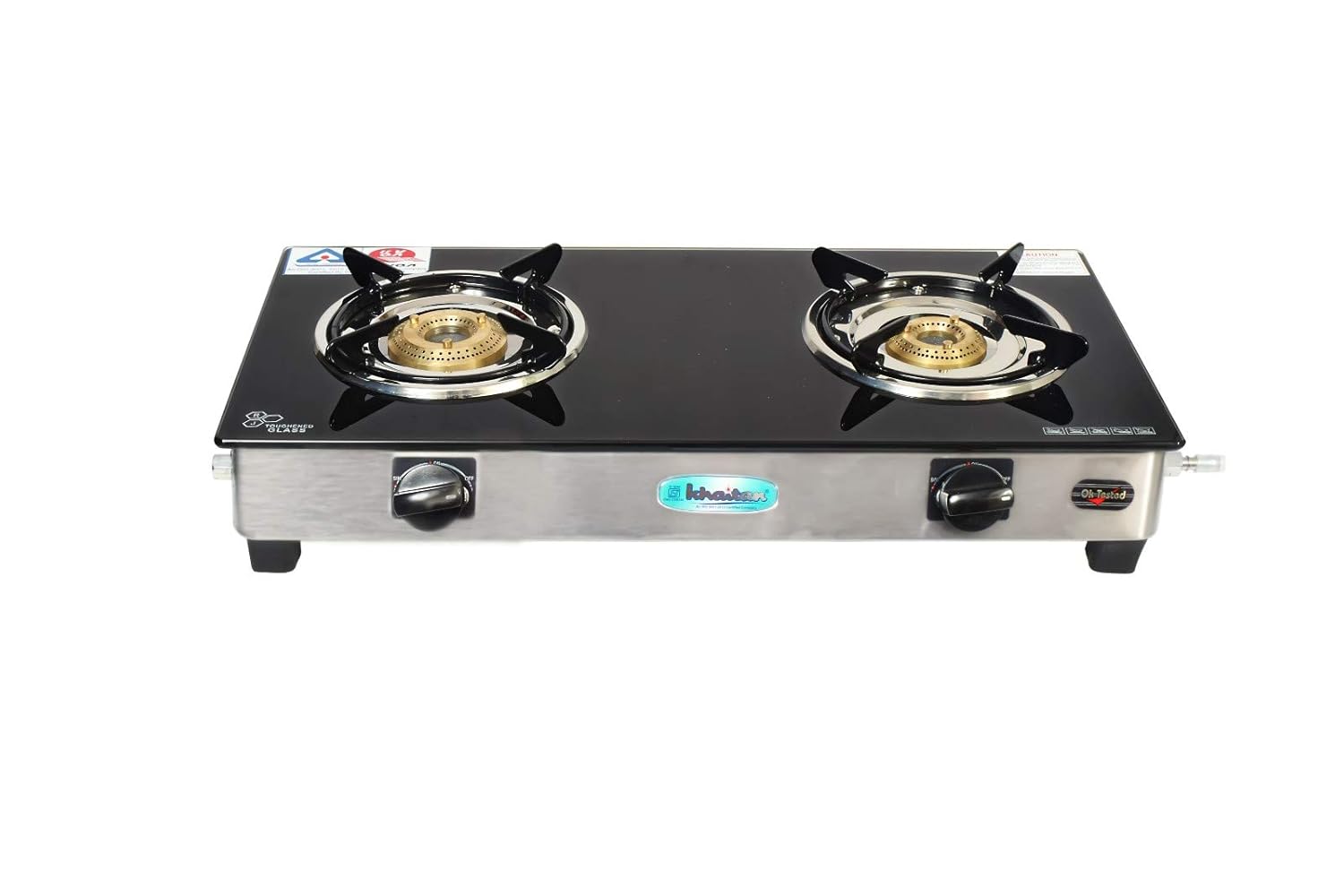 Buy Khaitan 2 Burner Gas Stove Nano Smart SS Black Toughened Glass Top