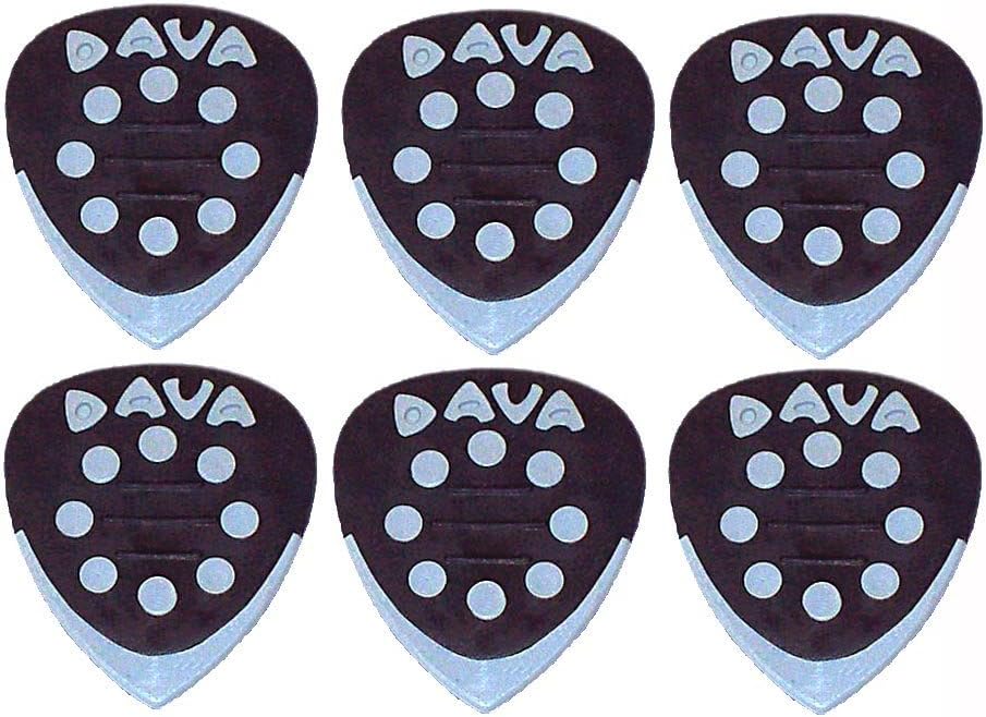 DavaGuitar Picks Power Grip Plectrums,Black, Bag Of 6, 2024