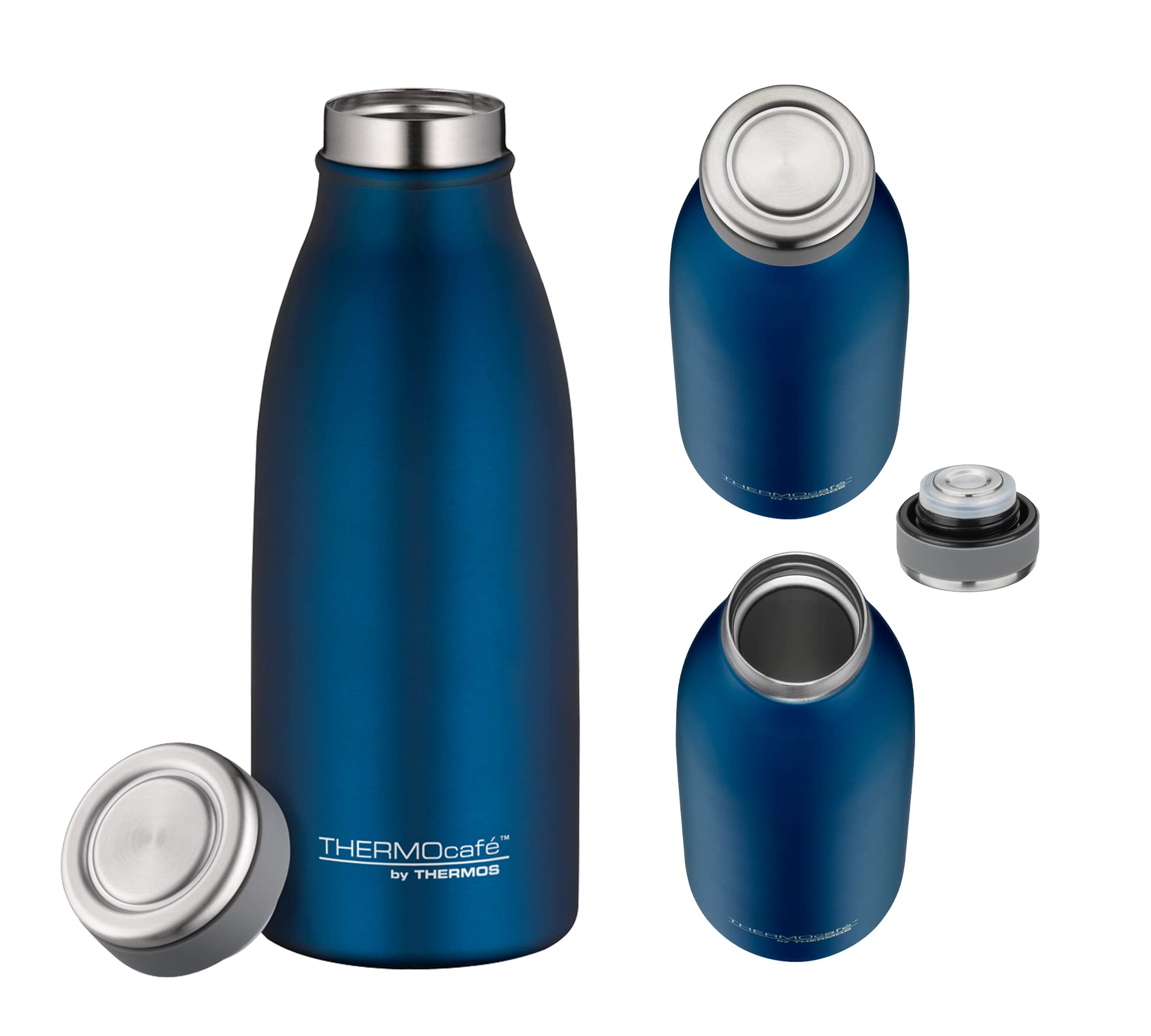 ThermoCafé Drinking Bottle, Insulated Water Bottle, Insulated Bottle, Thermos Flask. 0.35 l Mat Saphir Blue - Image 2