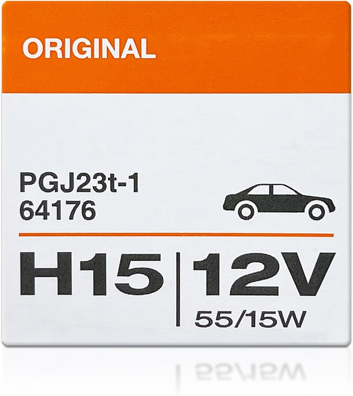 H15 64176 DOT Original Standard Halogen Bulb 12V 55/15W 3800K PGJ23t-1 Made in Germany/Pack of 2