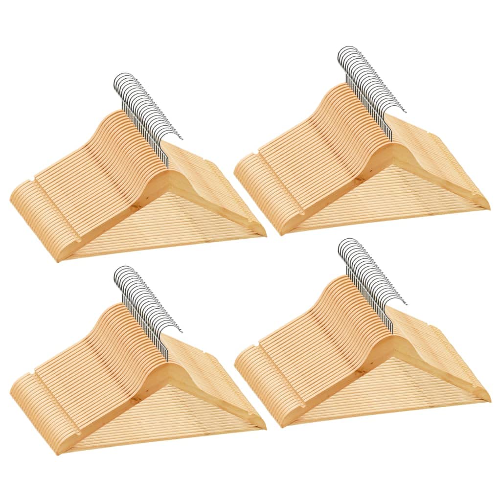 vidaXL Juego de Perchas para Ropa 100 uds Antideslizantes Madera Dura