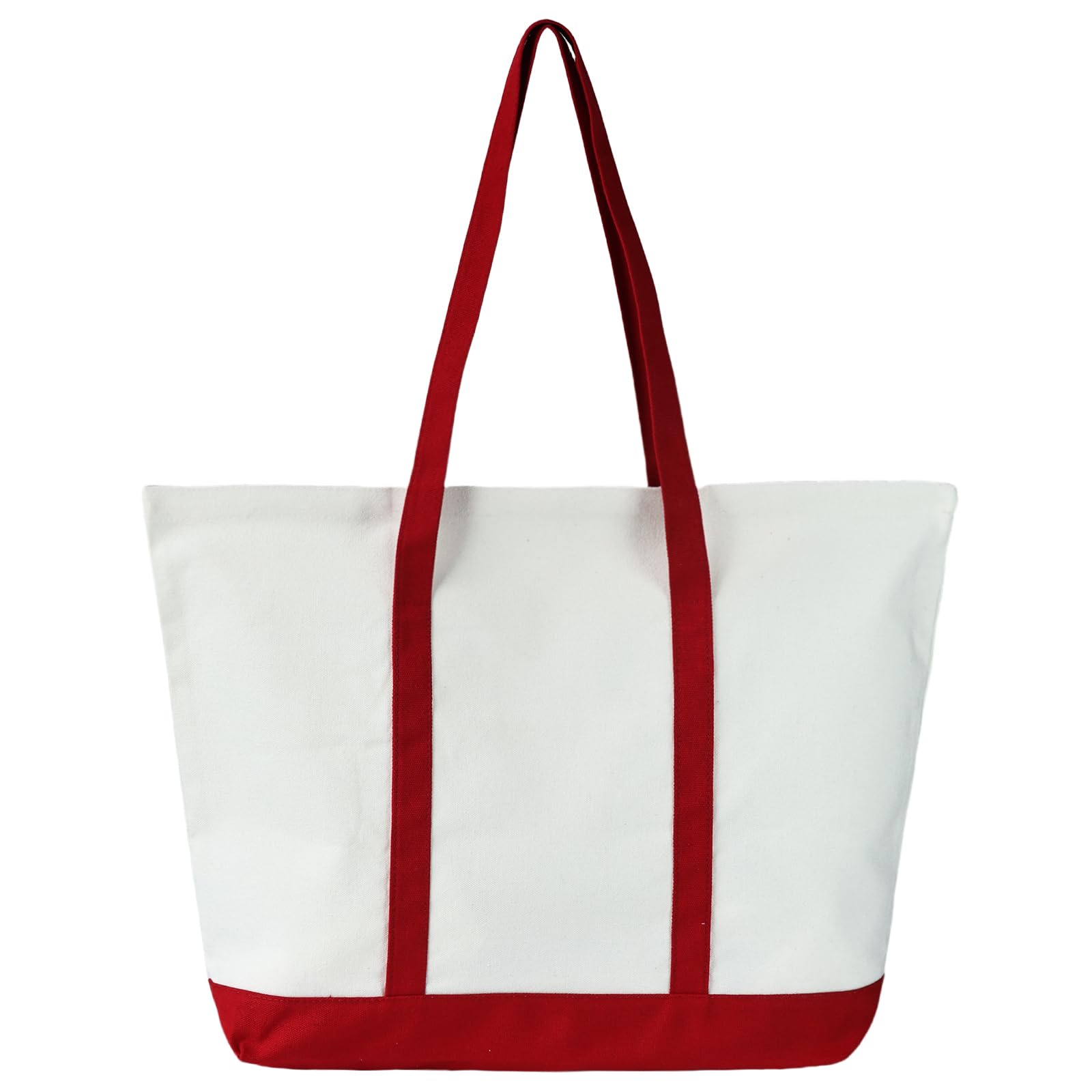 Leclane Canvas Tote Bag with External Pocket Large Patchwork Tote Bag Unisex Grocery Bags for Shopping Travel Camping Beach