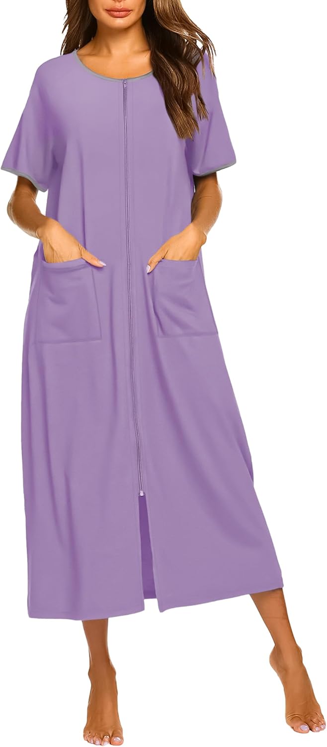 Ladies Housecoats And Robes Ekouaer Robes Zipper Front Short