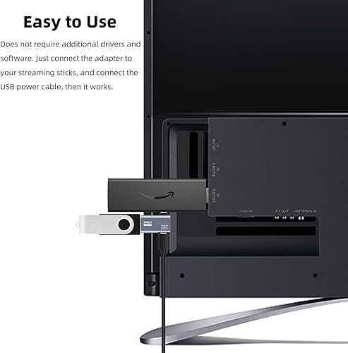 Miniatura 4 de AreMe Paquete de 2 adaptadores de cable OTG para Fire TV Stick 4K, adaptador micro USB a USB OTG alimentado en ángulo izquierdo de 90 grados para