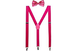 Vibrant Pink Suspenders and Bow Tie Ensemble