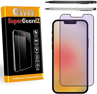 Stylus Pens + for iPhone 13 Mini Screen Protector Anti Blue Light Tempered Glass, Eye Protection, SuperGuardZ, 9H, 0.3mm, Anti-Scratch, Anti-Bubble