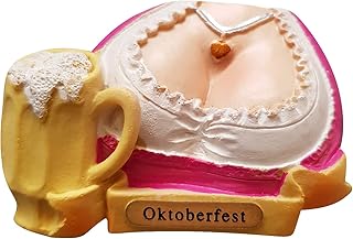 Ciffre Kühlschrank Magnet Polyresin Bierkrug Maß Bier Dirndl Busen - Oktoberfest B9