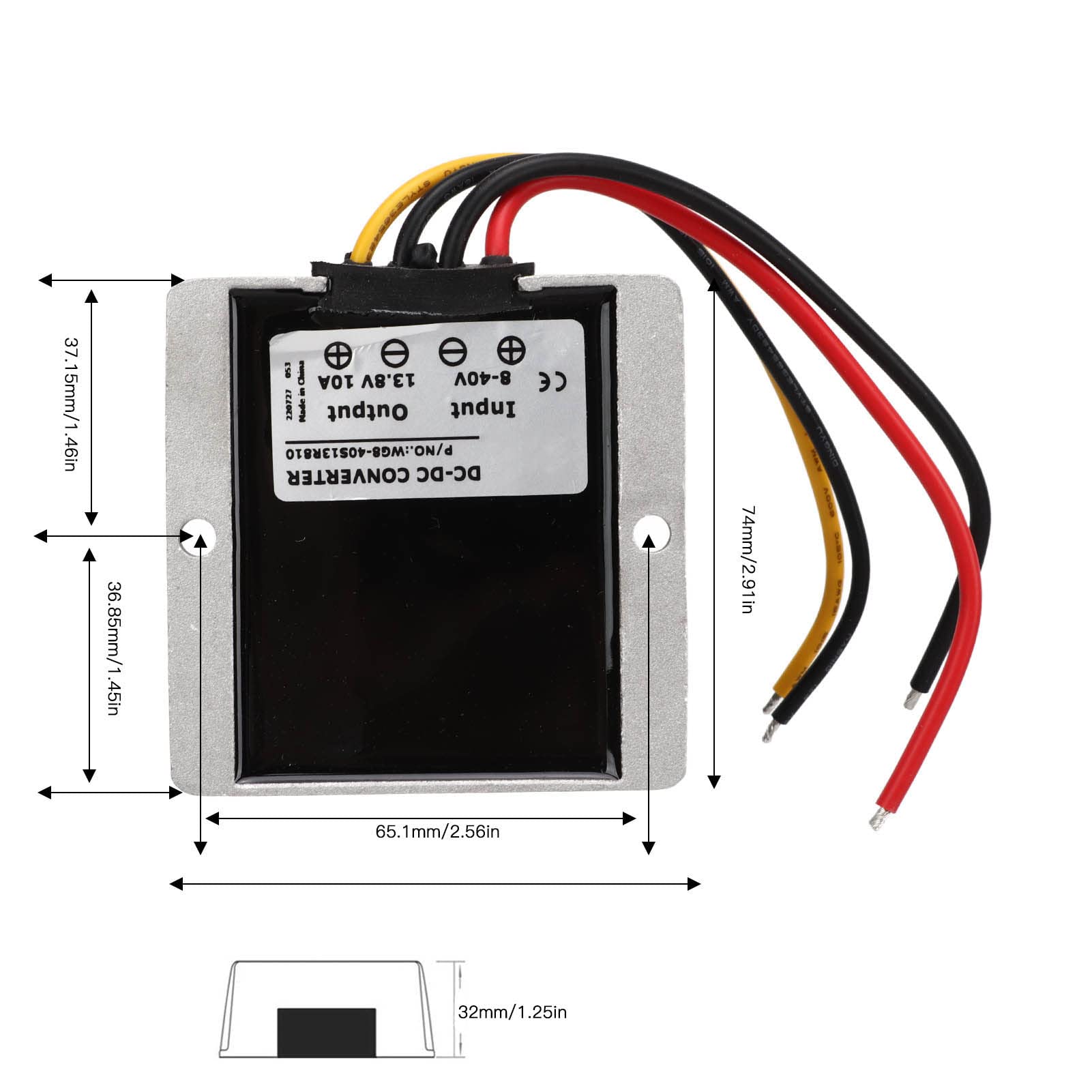 CHICIRIS Convertitore di Tensione del regolatore: Ingresso 12 V/24 V, Uscita 13,8 V, Protezione di Sicurezza Intelligente, Prestazioni Elevate, Design Compatto, Ampie Applicazioni