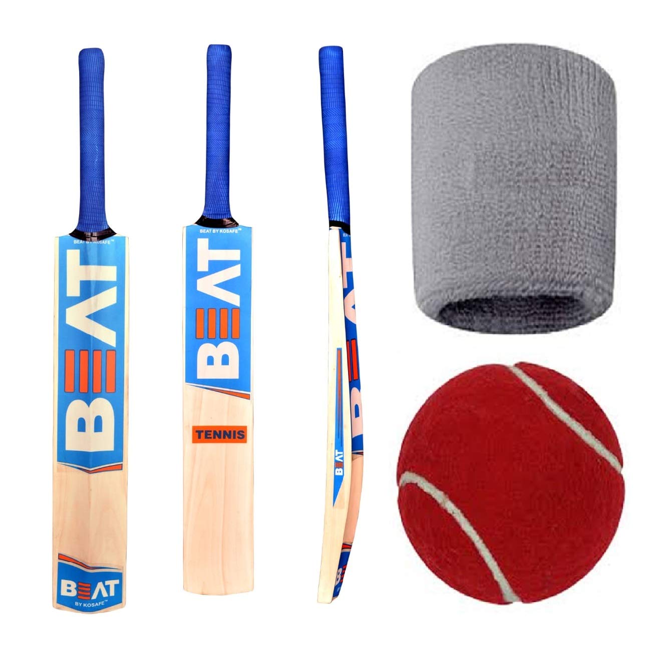 NHD Beat Tennis Cricket Bat with Balland Cotton Unisex Grey Wristband (6), Tan (B07KRGC63W) Amazon Price History, Amazon Price Tracker