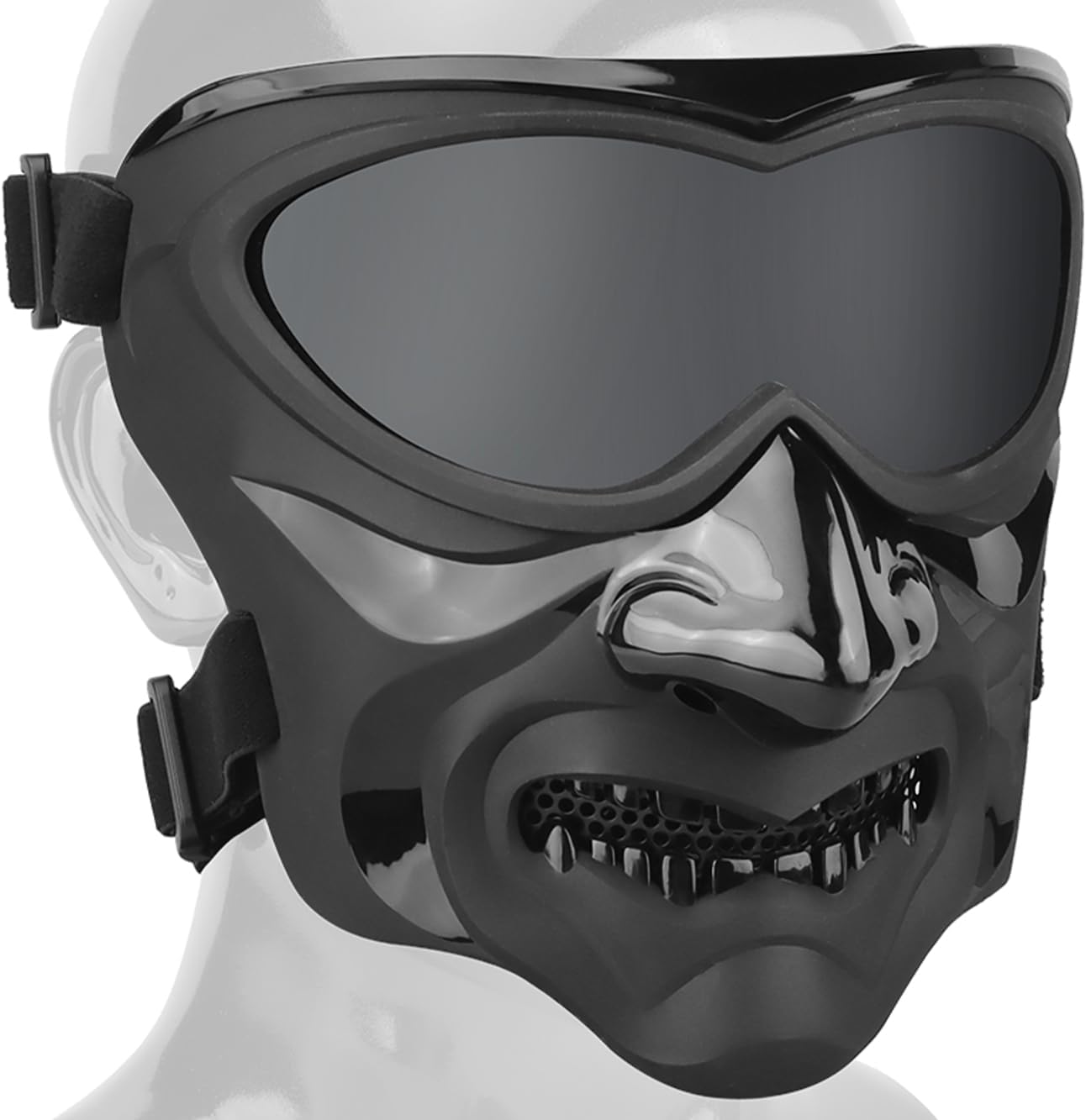 Airsoft Paintball Tactical Mask,Eye Face Full Protective Military Wargame BB Gun CS CQB Hunting Gear For Cosplay Halloween Costume