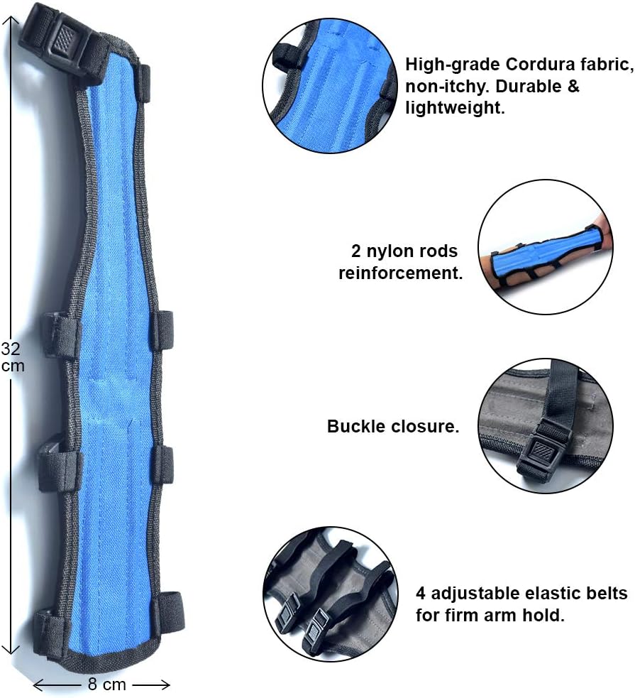 Universe Archery Codura Arm Guards | Bow Arm Protector 4 Strap Archery Guard | High-Grade Adjustable Codura Armguard | Archery Sports Accessories (Blue) : Sports & Outdoors