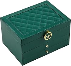 Sprqcart Jewelry Box for Women Girls 3 Layer PU Leather Organizer Storage Case with Compartments for Earrings Rings Bracelets, Necklaces, Watches | Travel Display Box Gift Idea
