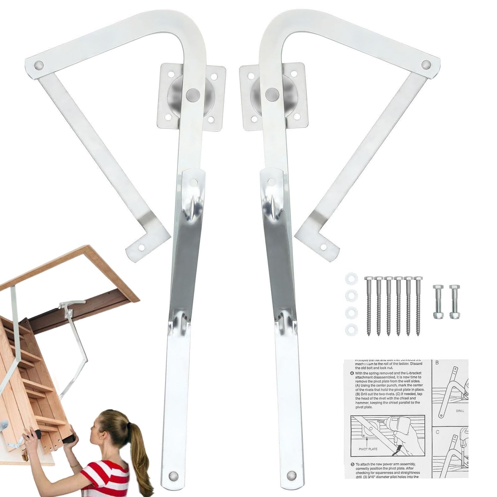 EXHUMKY Dachbodenleiter Scharniere - 3 Sets Ersatzscharniere Für Klappleitern