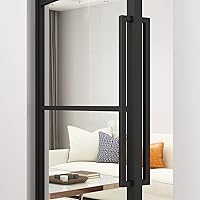 Vista 3 de BARNSMITH Manija de empuje para puerta de granero de 24 pulgadas, manija cuadrada de puerta comercial, forma rectangular de acero inoxidable