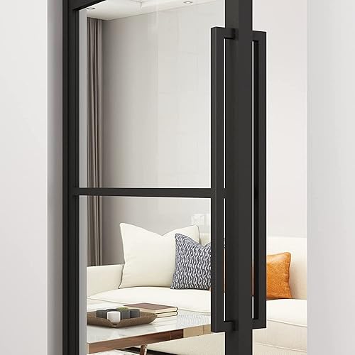 Miniatura 3 de BARNSMITH Manija de empuje para puerta de granero de 24 pulgadas, manija cuadrada de puerta comercial, forma rectangular de acero inoxidable,