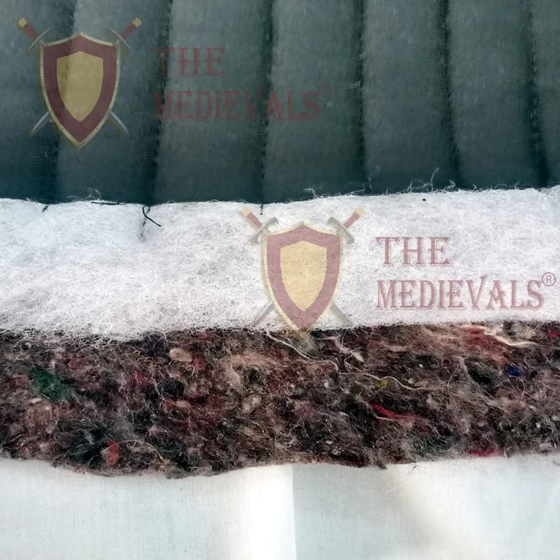 Miniatura 5 de THE MEDIEVALS Abrigo de Gambeson de manga completa con acolchado grueso medieval, con armadura Aketon retrasada, tela de algodón