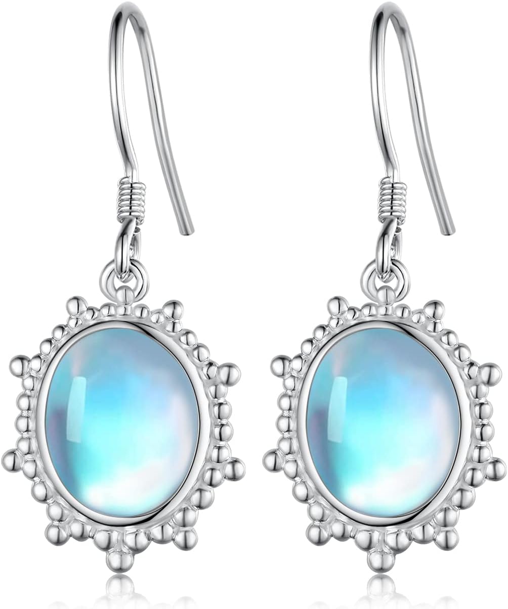 Moonstone Earrings for Women 925 Sterling Silver Moonstone Dangle Earrings Boho Moonstone Jewelry for Women
