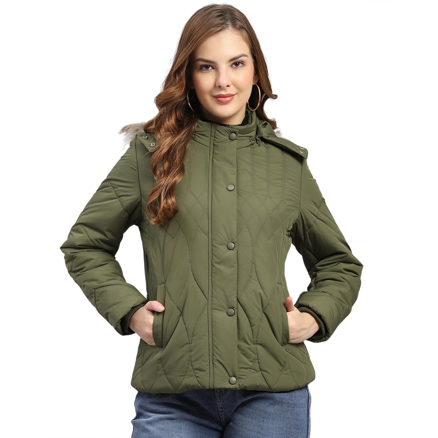 monte carlo Womens Regular Fit Striped Pattern Zipper Full Sleeve Winter Jacket | Women Winter Jacket | Stylish Zipper Jacket | Casual Winter Wear For Women's (Pack Of 1)-picture-28