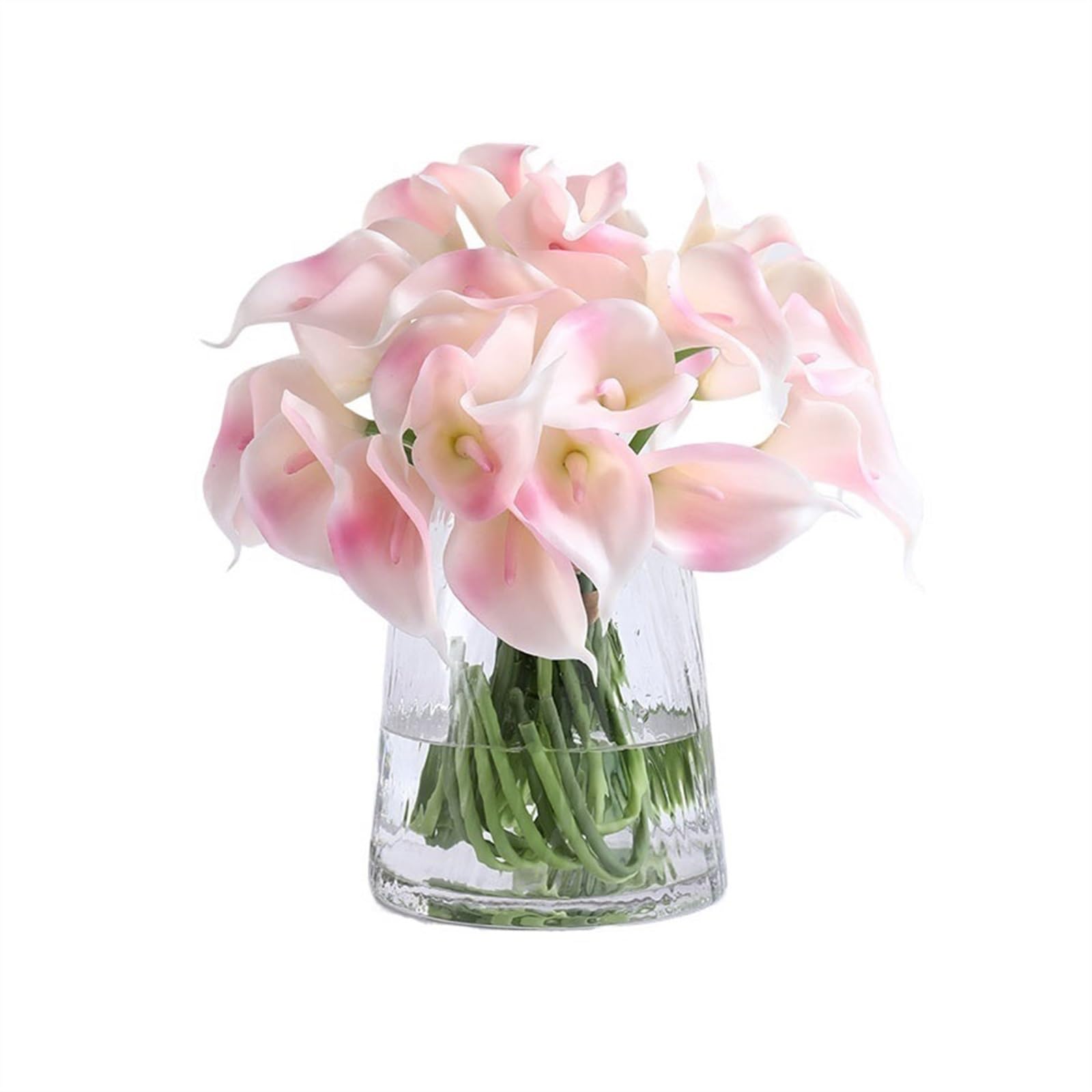 CFY652 Floral Arrangements Washable Calla Lily Artificial Flowers Small Bouquet for Dining Table Coffee Table Vanity Decor Weddings(Pink)