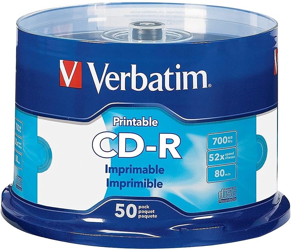 Verbatim 98473 52x CDR, White Inkjet Printable Electronics