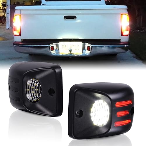 runmade Tubo de neón OLED rojo blanco SMD LED para placa de matrícula trasera compatible con Toyota Tacoma 1995-2004