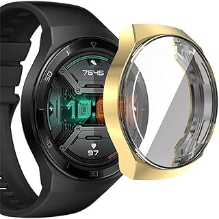 Dl3 Mobilak Case Compatible with Huawei Watch GT2E Case All-Around Screen Protector Watch Soft TPU Shockproof Cover Slim Guard Thin Bumper Shell Protector (Rose Gold)