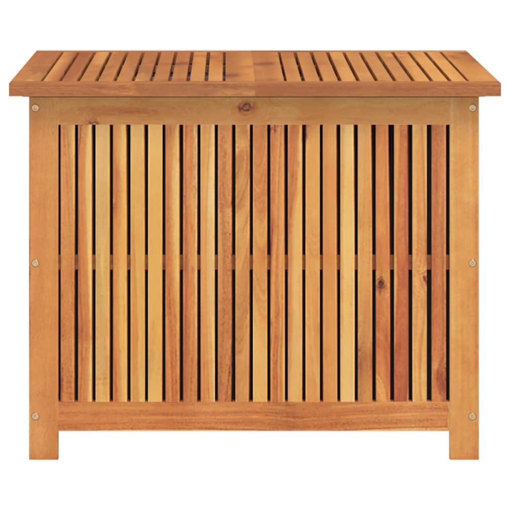 Gartenbox aus Massivholz Akazie 75x75x58 cm mit wasserfestem Innenbeutel für Außen- und Innenbereich, robuste Aufbewahrungstruhe für Möbelkissen, Decken und Spielzeug,