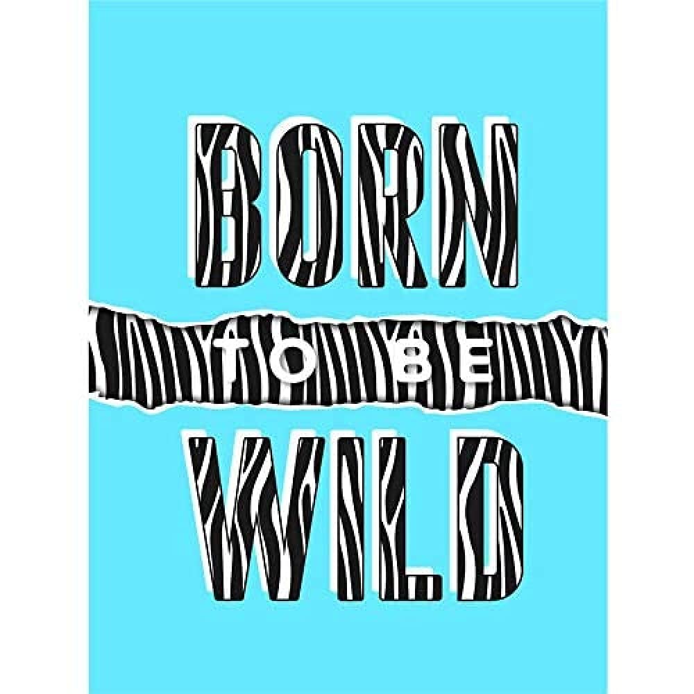 Wee Blue Coo Born to be Wild Zebra Wall Art Print