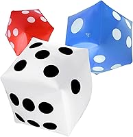 Vista 10 de Paquete de 3 dados inflables grandes jumbo gigantes para interiores y exteriores, juego de mesa Ludo, favor de fiesta en la piscina