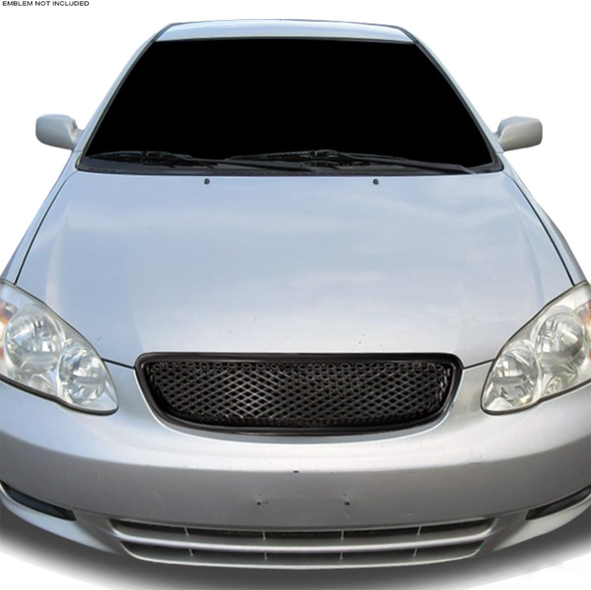 R&L Racing Front Grill JDM TR-D Mesh Hood Bumper Grille ABS Compatible with 2003-2004 Toyota Corolla (Black)