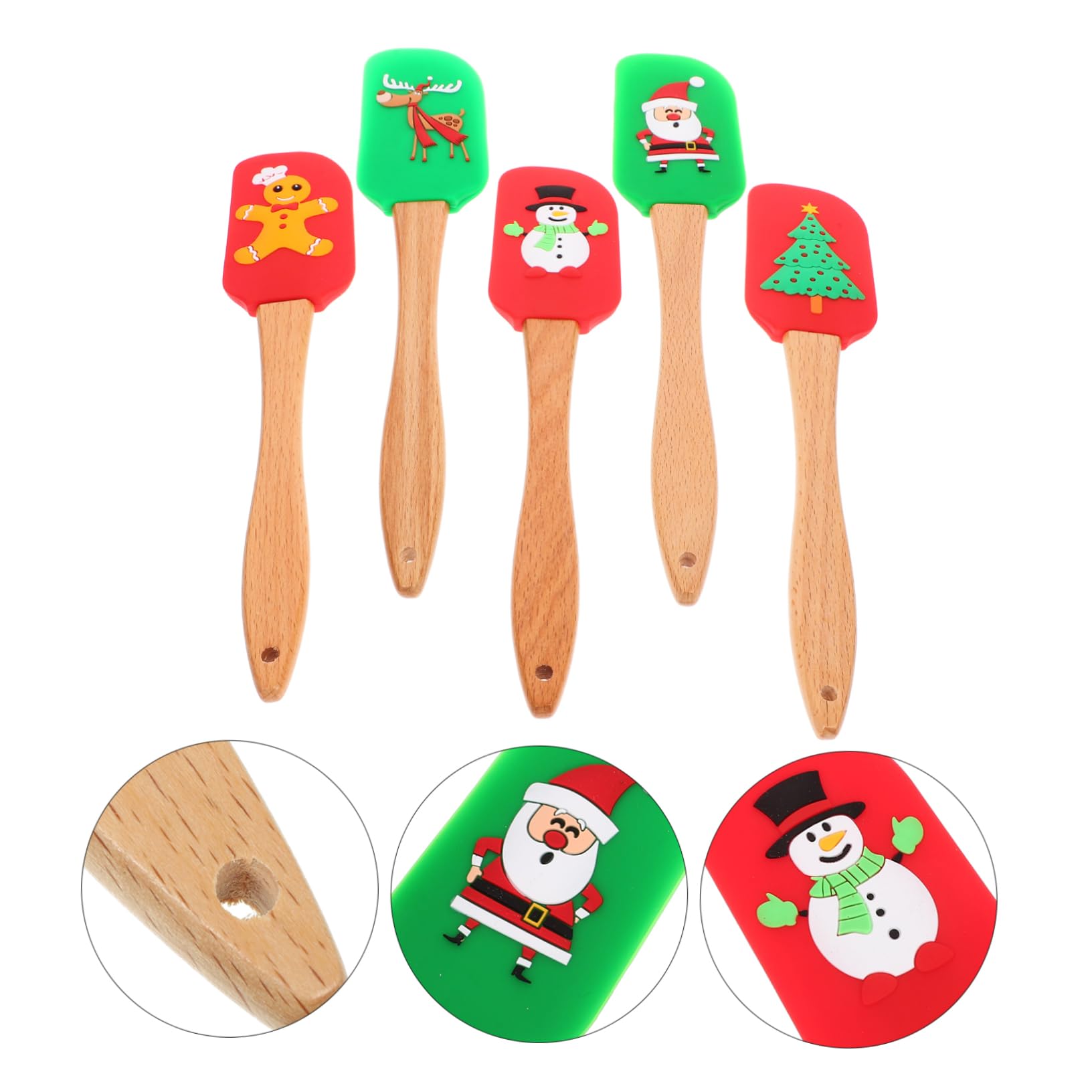 Amosfun 5 Pièces Spatule de Cuisson Professionnelle pour Maison Ustensile en Silicone pour Pâtisserie Accessoire Réutilisable pour Contrôler la Garniture