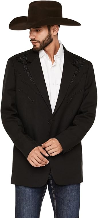 Scully Black Button Front Men's Blazer P-733