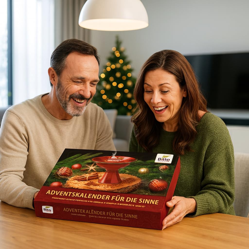 Bitto Adventskalender – 24 festliche Räucherwerke, nachhaltig & vielseitig, FSC Karton, Inlay als Anzuchtbeet