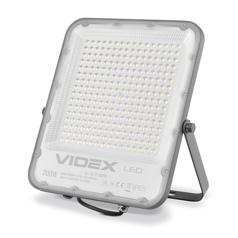 Halogen Naświetlacz LED szary LAMPA 200W 24000lm 5000K IP65 VIDEX neutralny